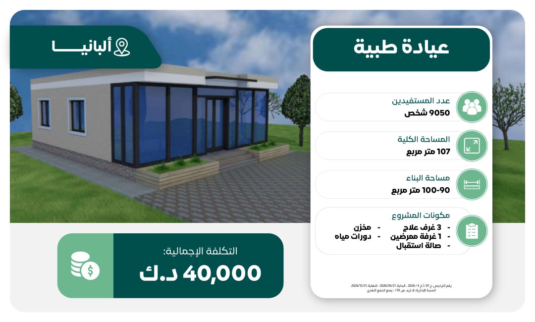 مشروع بناء عيادة طبية في ألبانيا