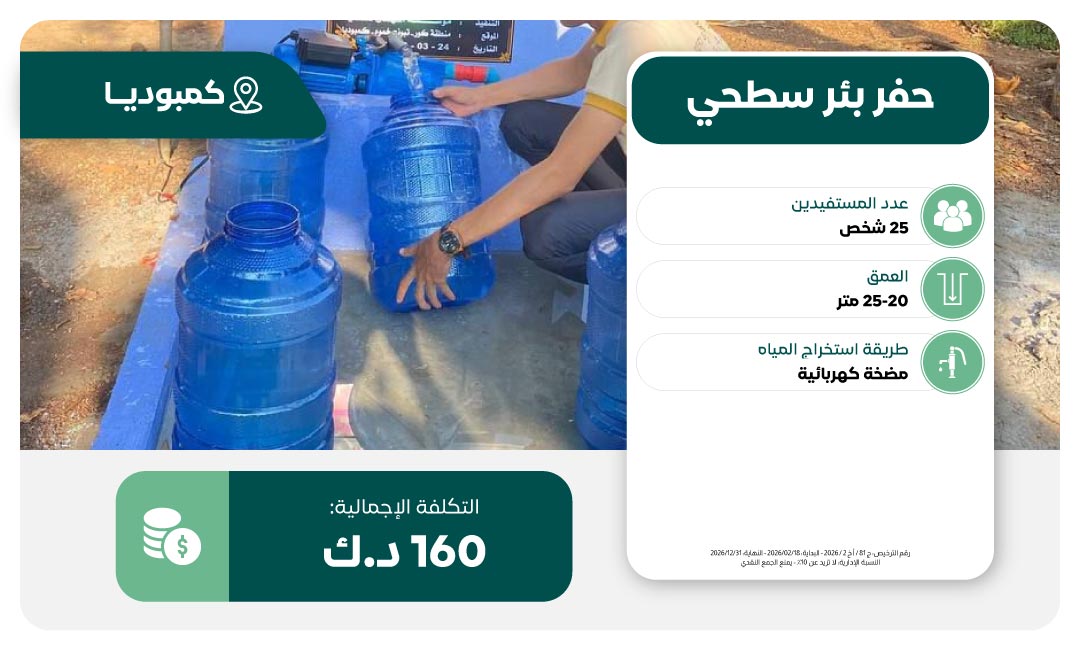 حفر بئر ماء في كمبوديا